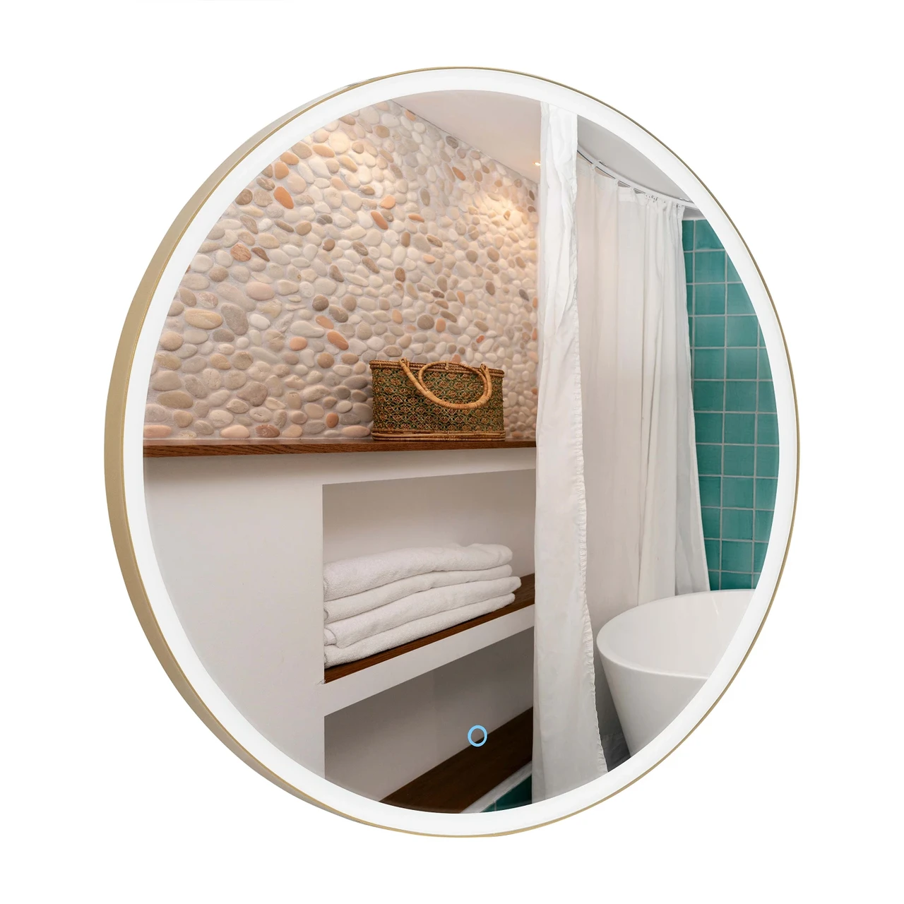 Дзеркало Lorenzo sensor з підсвічуванням 70 см Gold (2451683693)