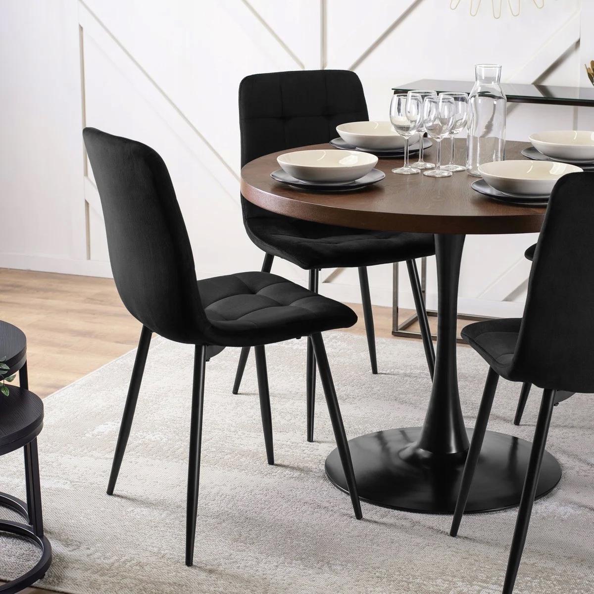 Стільці кухонні Homart велюрові 4 шт. WB-105 Чорний (9844) - фото 4 Стільці кухонні Homart велюрові 4 шт. WB-105 Чорний (9844) - фото 4