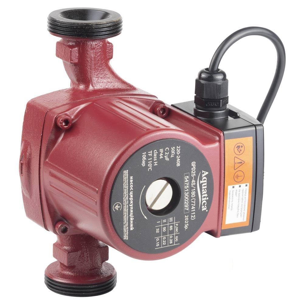 Насос циркуляційний Aquatica 65 Вт H 4 м Q 63 л/хв та гайки 1″ (774112)