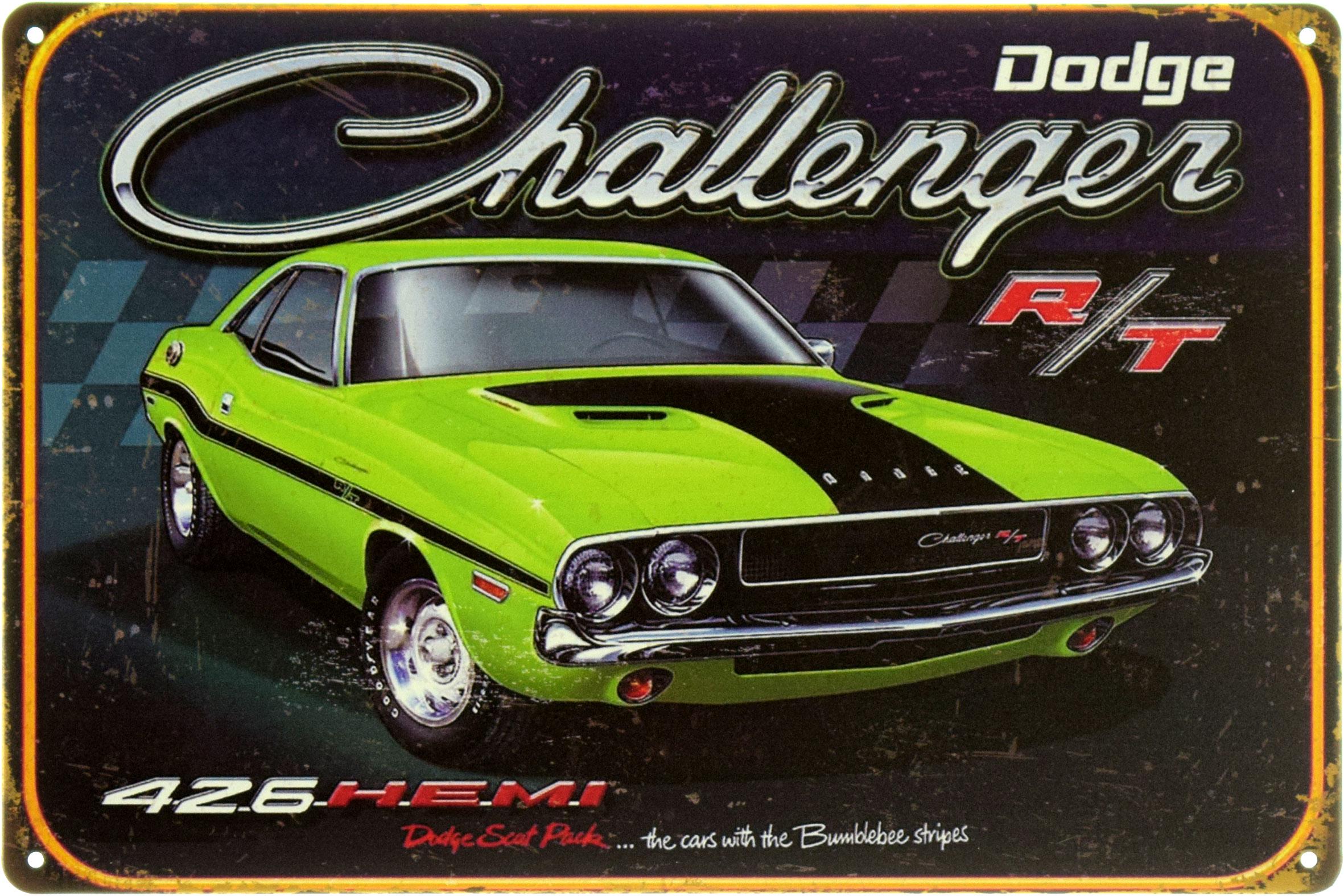 Табличка металлическая "Dodge Challenger 426 Hemi" 20x30 см (ms-104116)