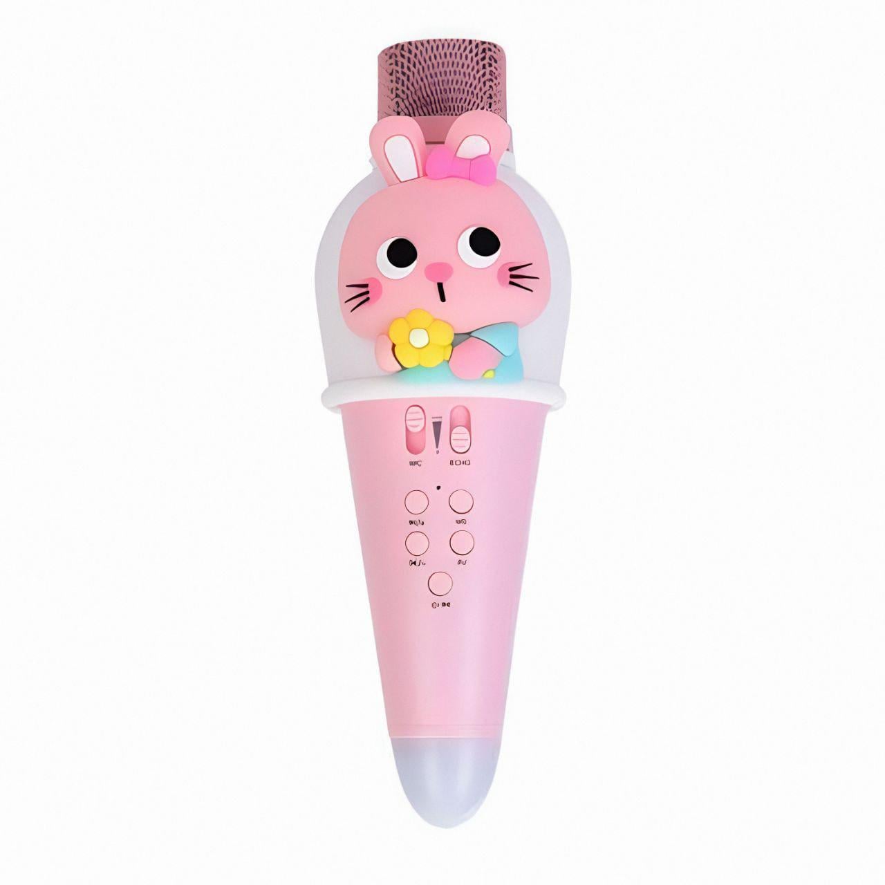 Микрофон XL-610-620-630 с кроликом встроенный аккумулятор 1800 мА·ч 5 Вт 21 см Бело-розовый (26859357)