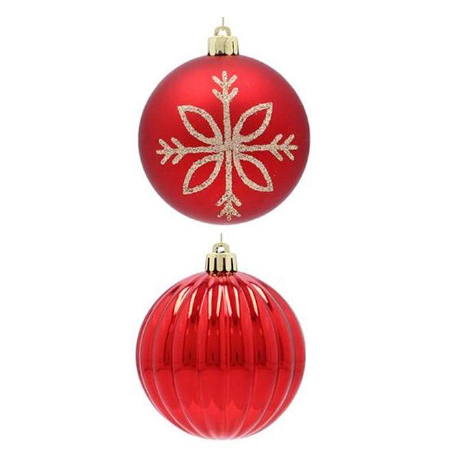 Набор новогодних шаров пластиковых Flora 6 шт. d 8 см (43005)