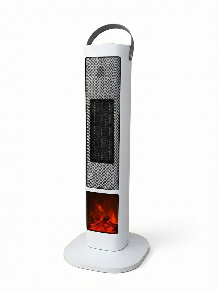 Тепловентилятор с имитацией камина с авто-поворотом и ночником 3 режима 2000W Белый (3386509451) (3386509451)