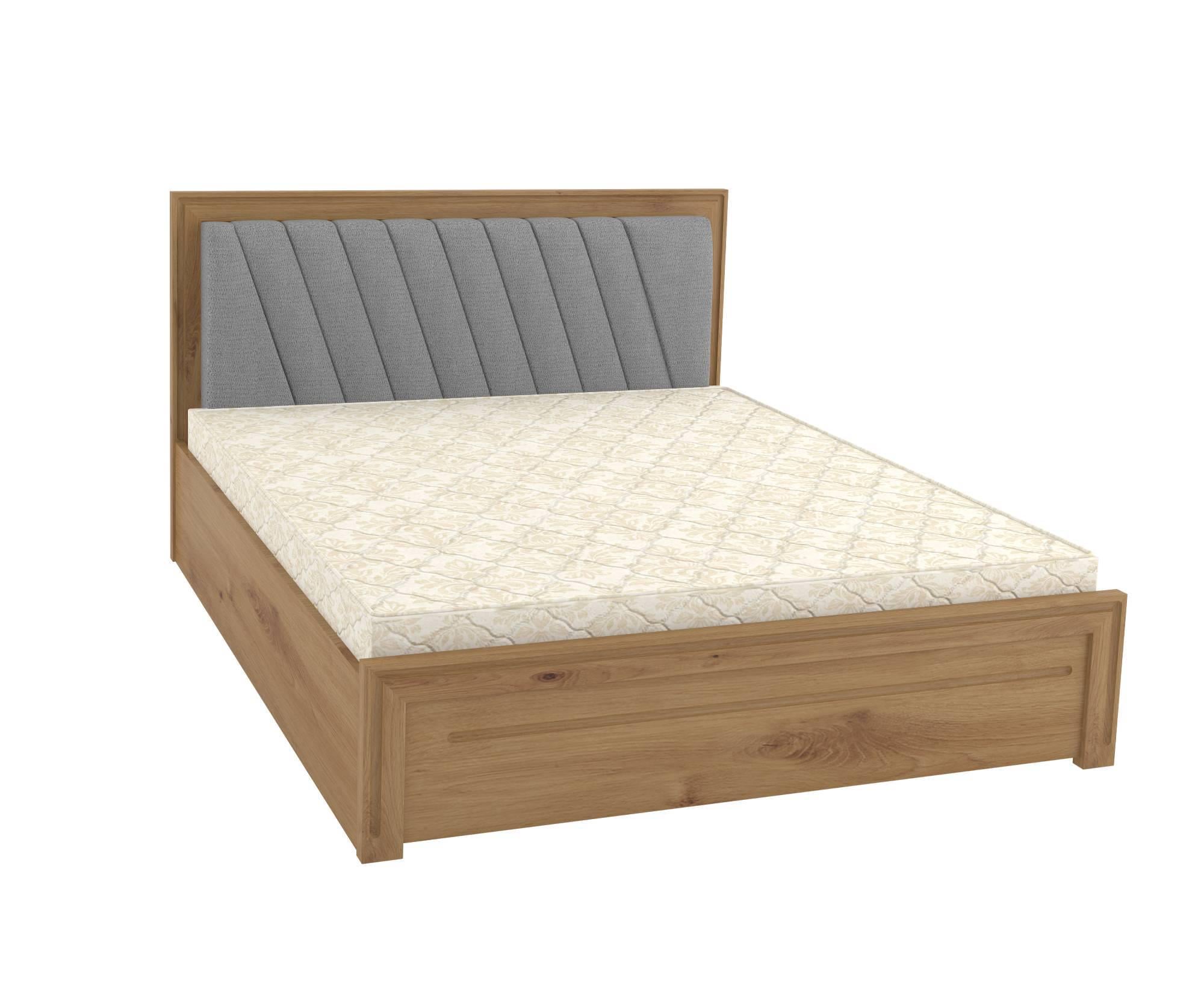 Кровать двуспальная MebiGrand Торонто Люкс Т6 подъемный механизм 180х190 см Орех светлый/Аляска 08 (DMBG-1289)