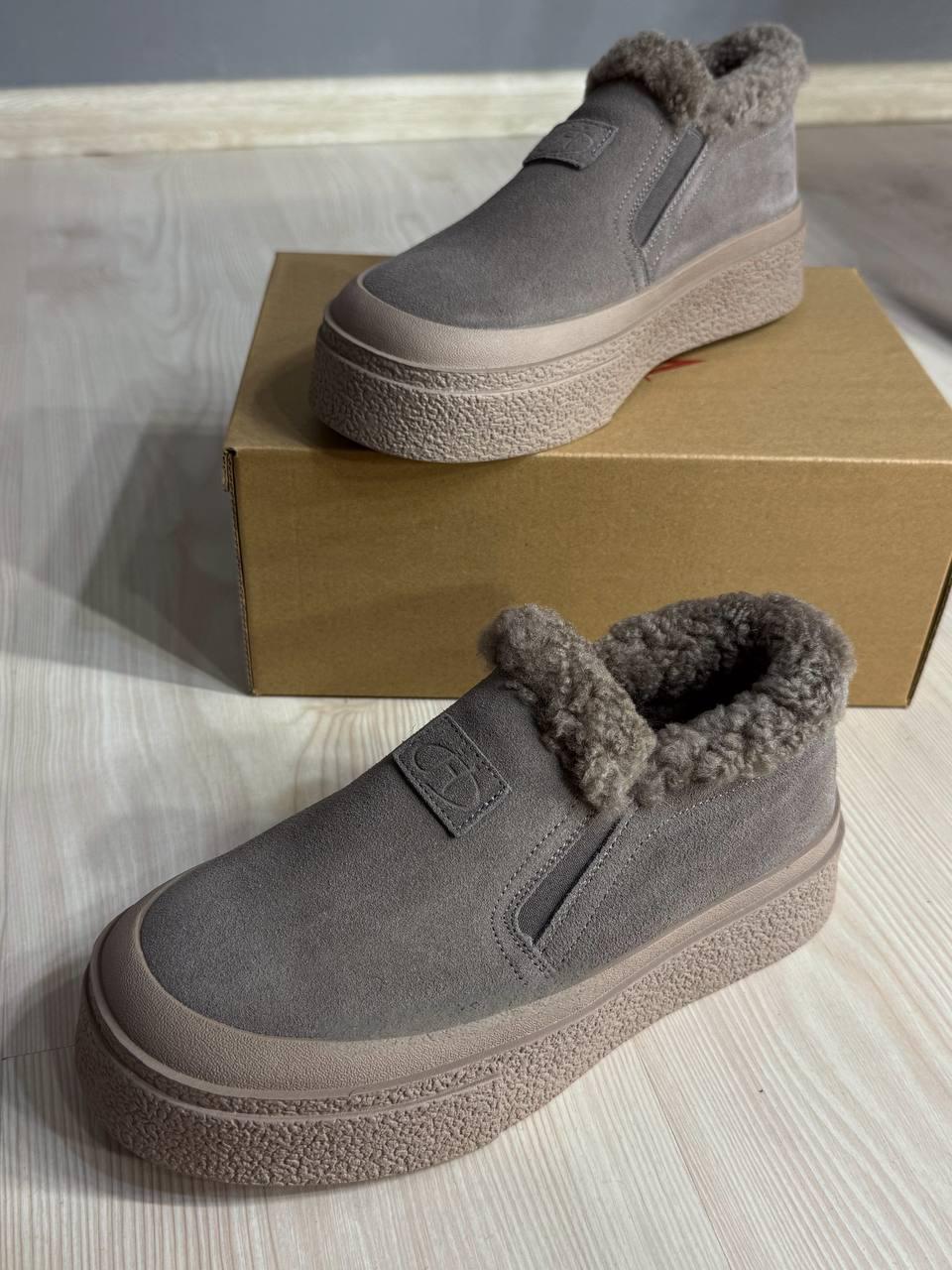 Черевики жіночі Hengji 660-6 замшеві кеди на хутрі р. 41 Бежевий (5796)