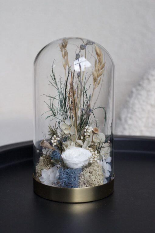 Інтер’єрна композиція у колбі Квіткова феєрія 20 см Бежевий