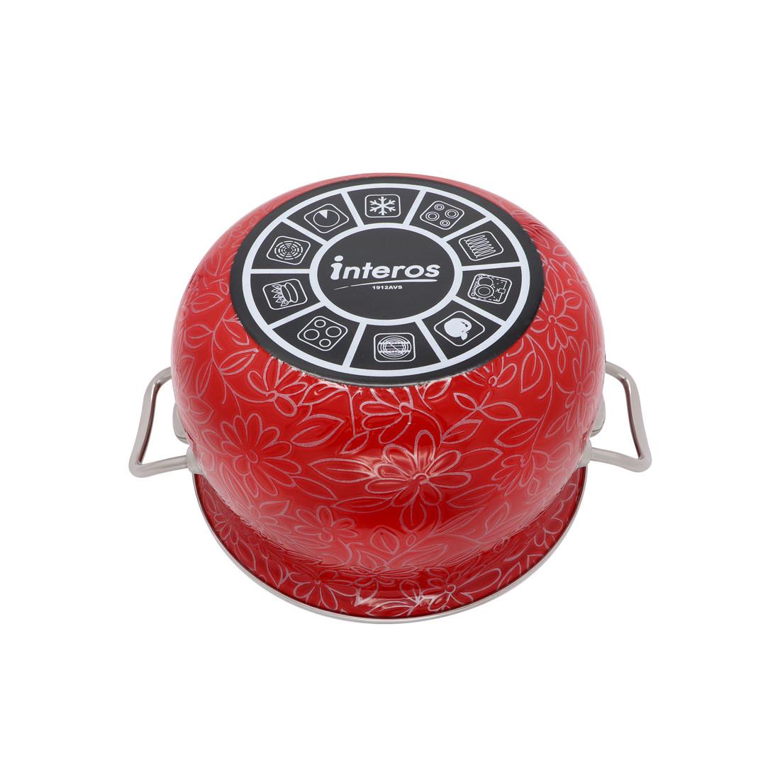 Каструля емальована Ажур 3,1 л Червоний (2598B) - фото 3 Каструля емальована Ажур 3,1 л Червоний (2598B) - фото 3