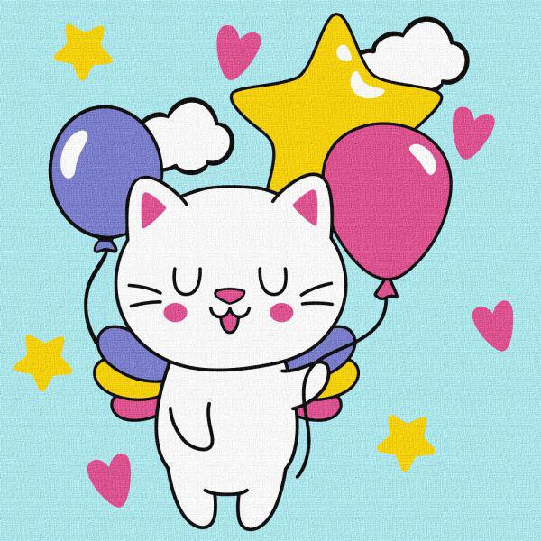 Картина по номерам Идейка Очаровательный кот 18х18 см (Id-KHO6230)