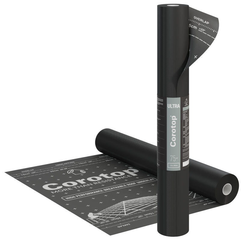 Мембрана супердиффузионная Corotop Ultra 220 г/м² 3 слоя 75 м² 1,5х50 м