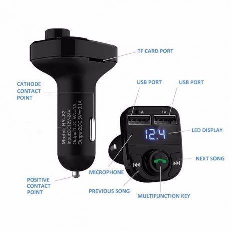 FM-трансмітер X8 Bluetooth 2 USB - фото 3