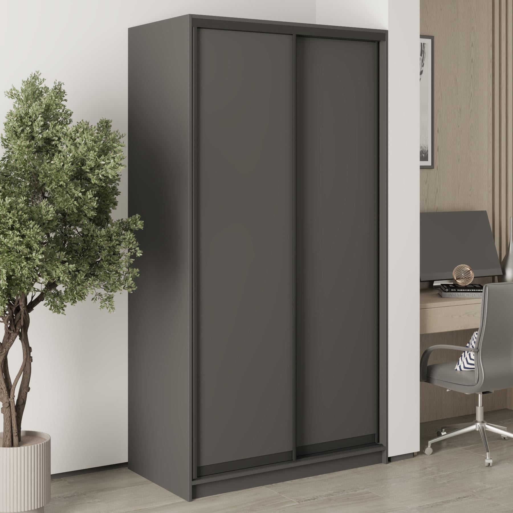 Шафа-купе дводверна MebelStar Стандарт BG 2 ДСП 110x45x210 см Антрацит (MBS-10823)