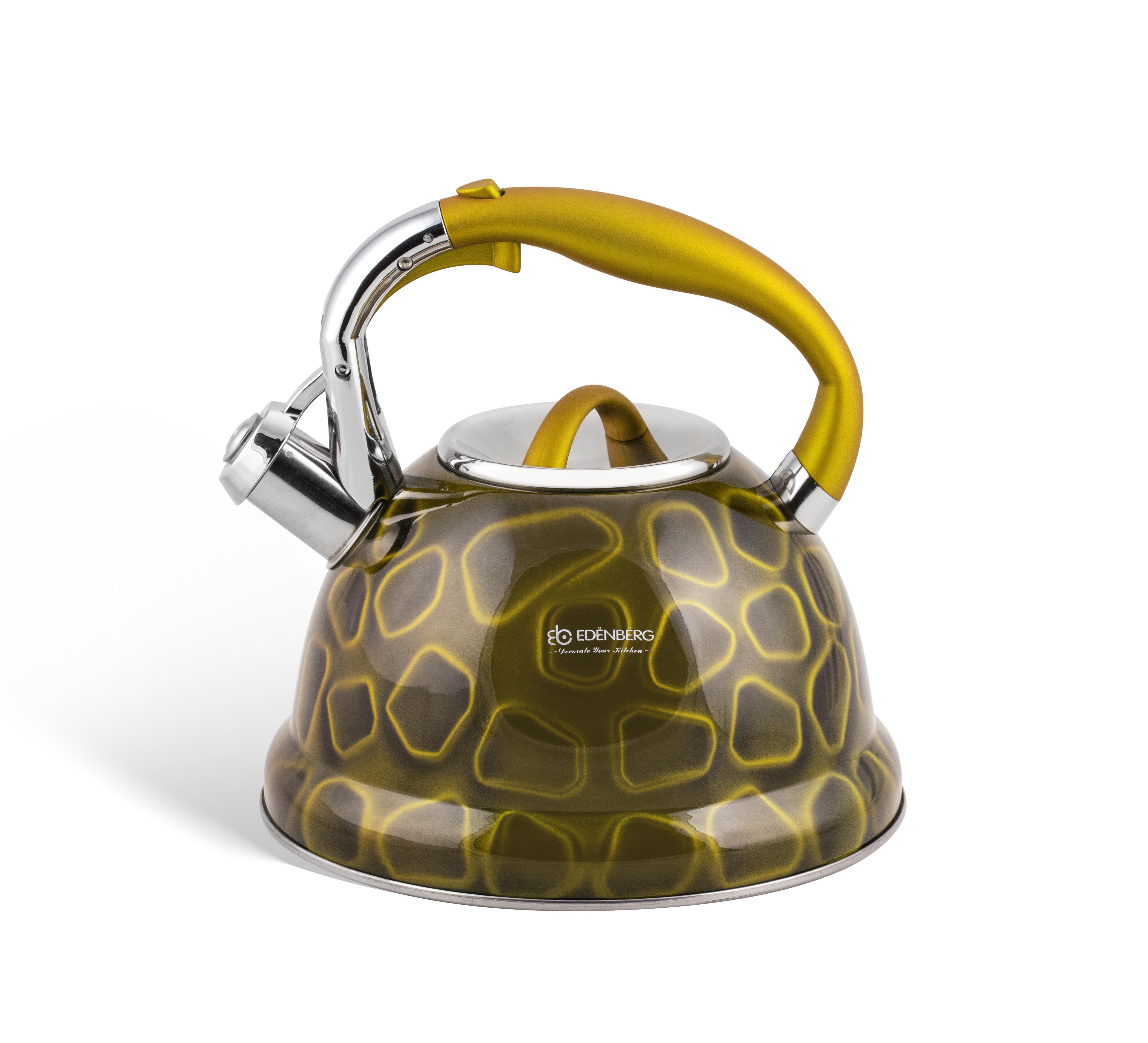 Чайник Edenberg зі свистком з нержавіючої сталі 3 л (EB-1910-yellow)