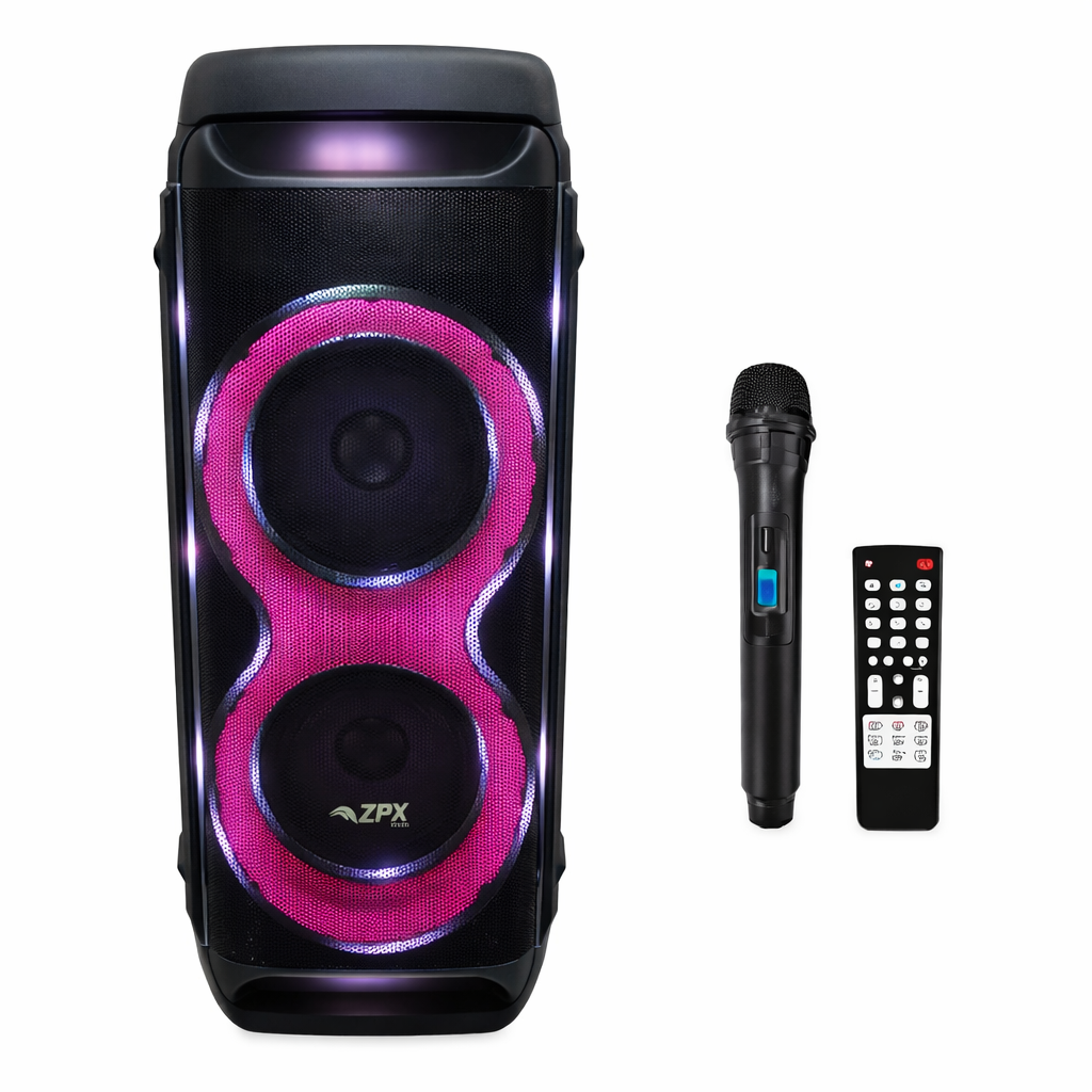 Колонка портативная ZPX ZX7792 2х10" 250 Вт Bluetooth RGB LED USB/TF/FM (31589532)