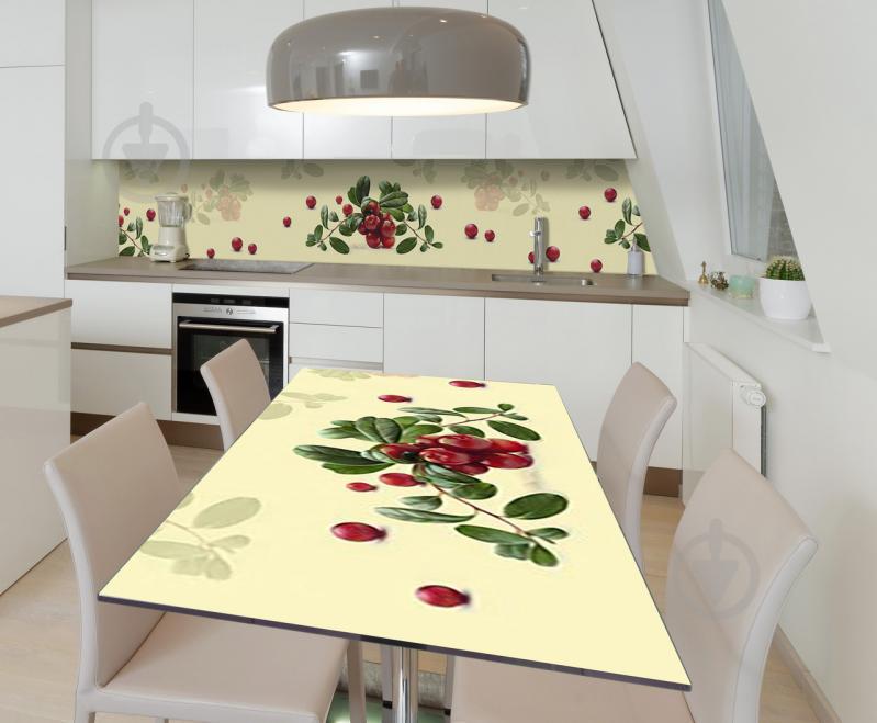 Наклейка виниловая на стол Zatarga  "Клюква" 650х1200 мм