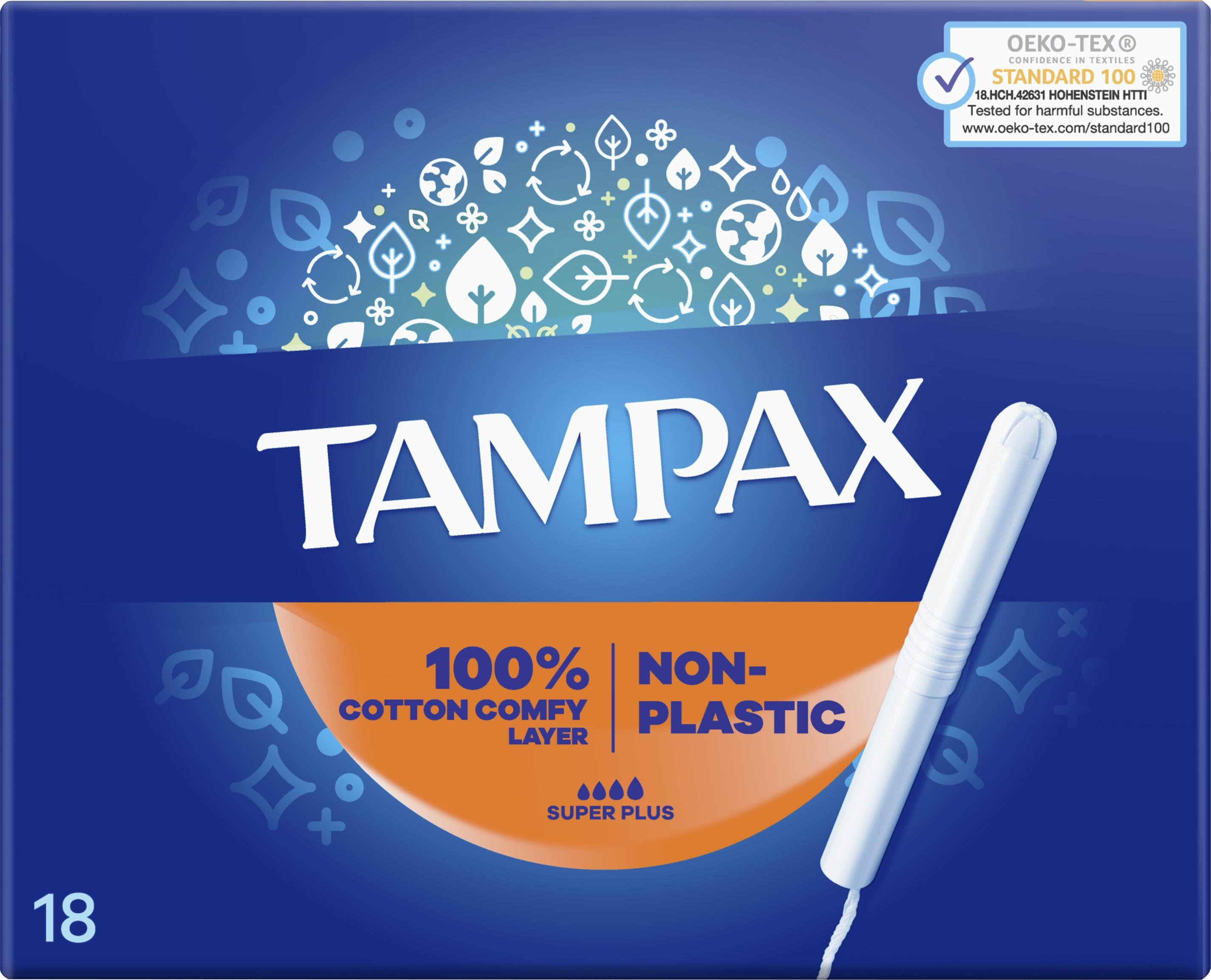 Тампоны Tampax Super Plus с аппликатором 4 капли 18 шт. (14166)