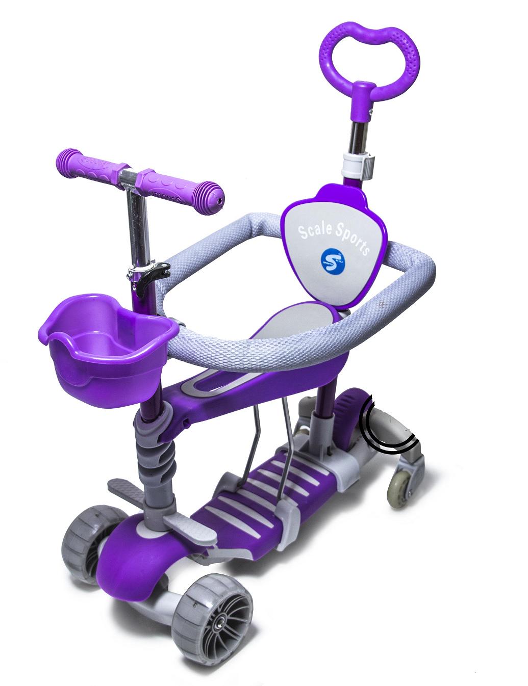 Самокат Scale Sports Smart 5в1 PU колеса с подсветкой и бортиком Violet (1892134026) - фото 1