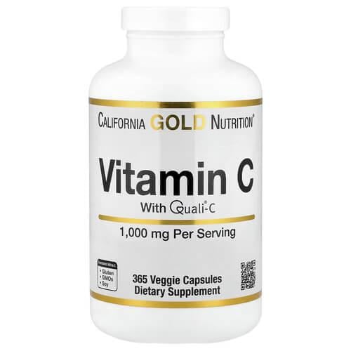 Витамин C California Gold Nutrition Vitamin C 1,000 мг 365 растительных капс. (LKN-01410)