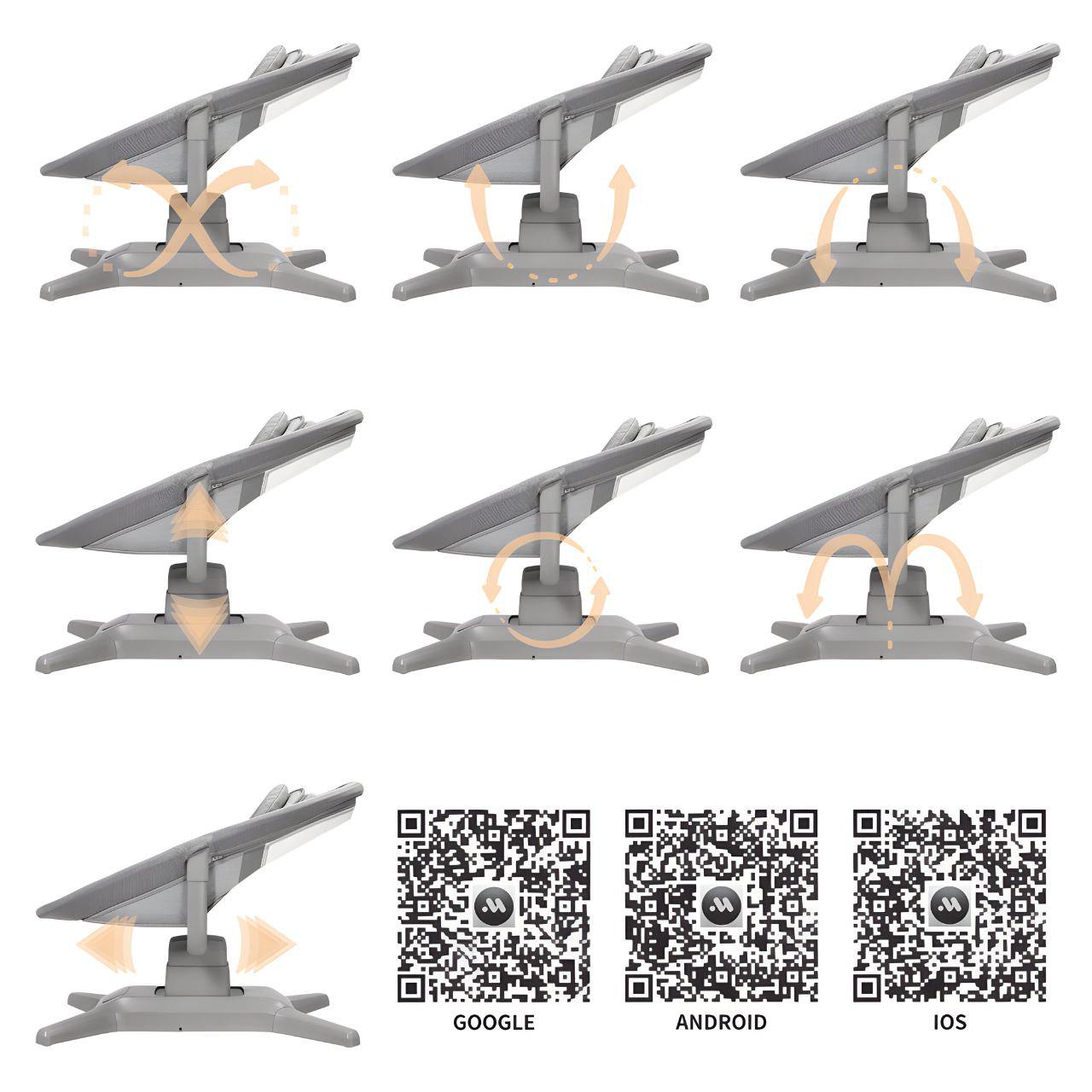 Укачивающий центр 2в1 Mastela 8301 сенсорная панель управления/дуга с игрушками (24200794) - фото 8