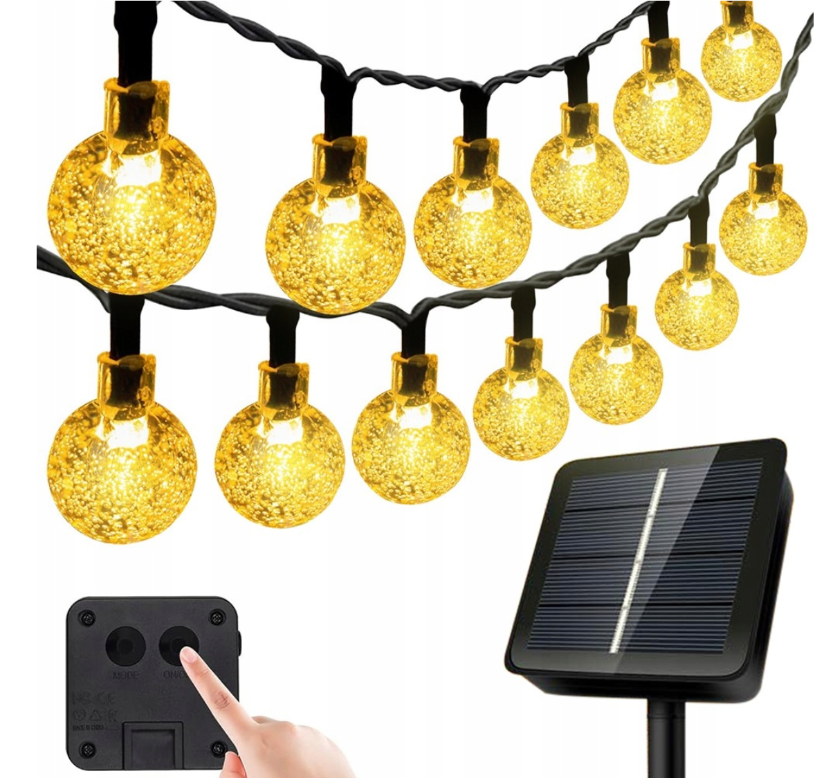 Декоративная садовая гирлянда GardenLine SOL3774 на солнечной батарее 11,9 м 100 LED Теплый белый - фото 3