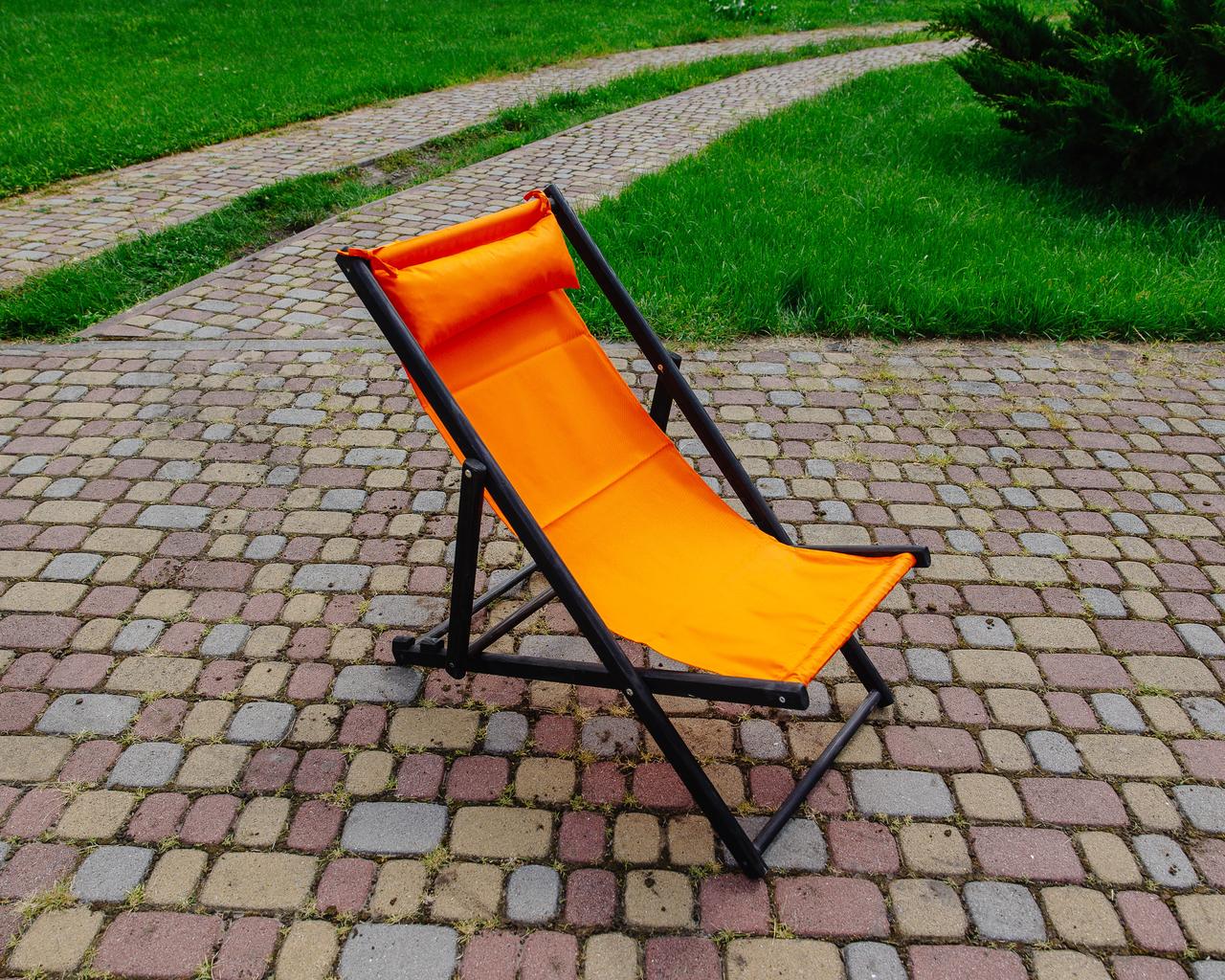 Шезлонг для дачи тканевый XRmaster с подушкой Оранжевый/Черный (0001762) - фото 6 Шезлонг для дачи тканевый XRmaster с подушкой Оранжевый/Черный (0001762) - фото 6