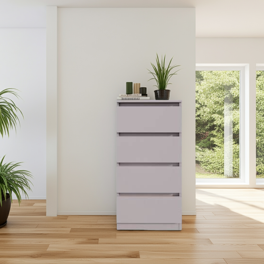 Комод MEBEX на 4 ящика 50х40х100 см Серый светлый (VM4B500LG) - фото 7