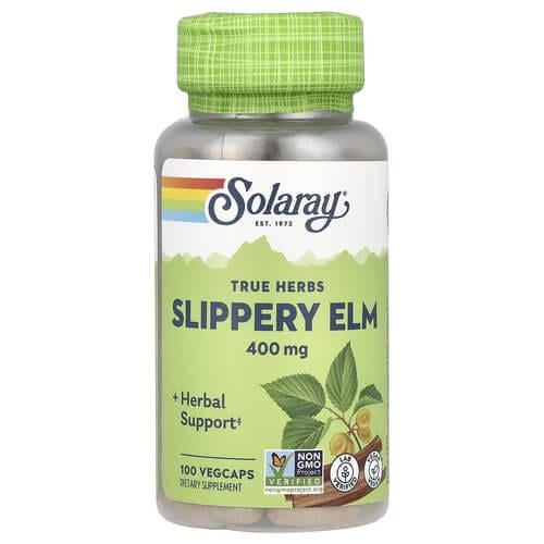 Красный вяз Solaray Slippery Elm 400 мг 100 veg capsules (SOR-01590)
