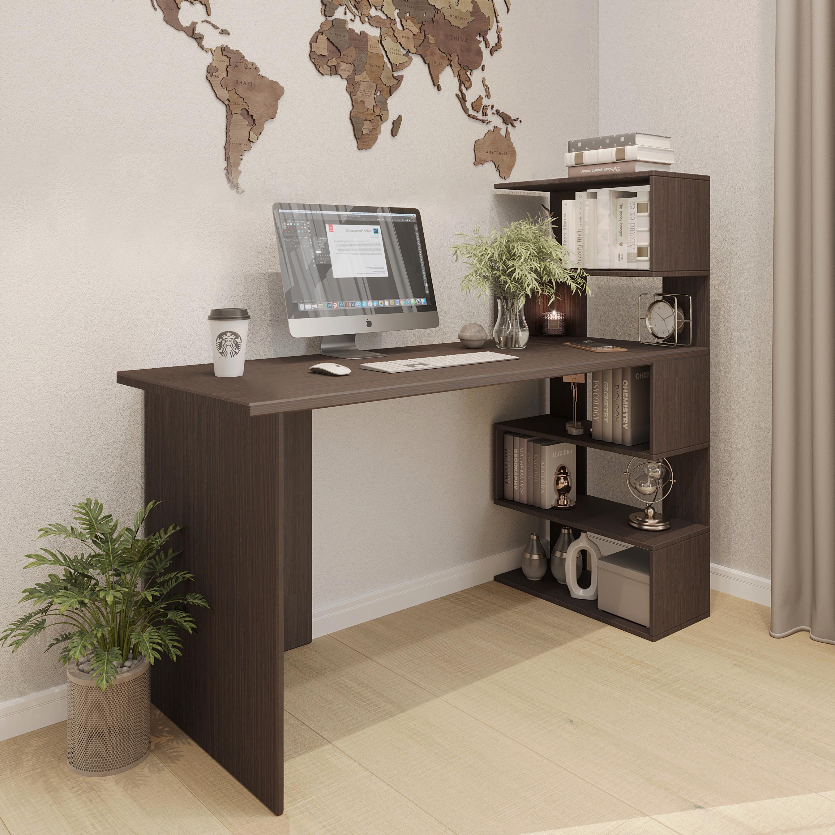 Стіл письмовий з полицями 141х60х123 см Венге магія - фото 1