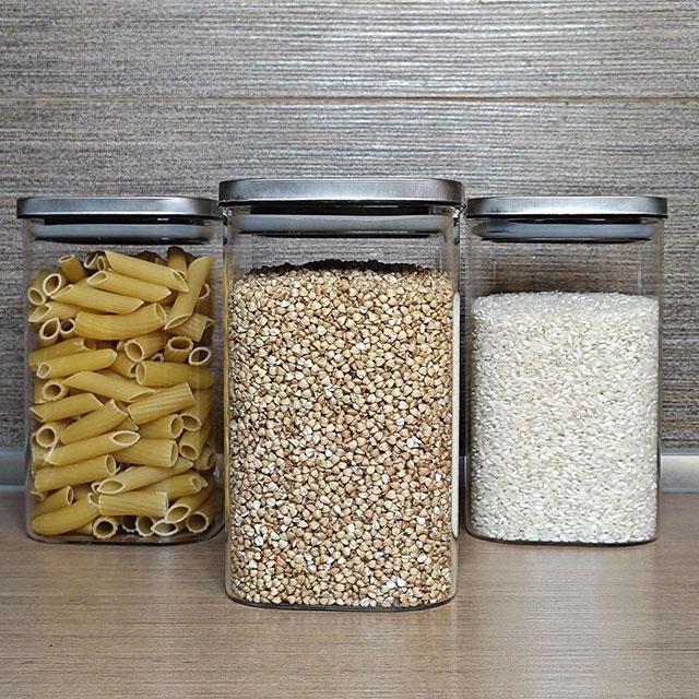 Банки скляні для сипучих продуктів 1300 мл 4 шт. (Kit-03-grey-1300)