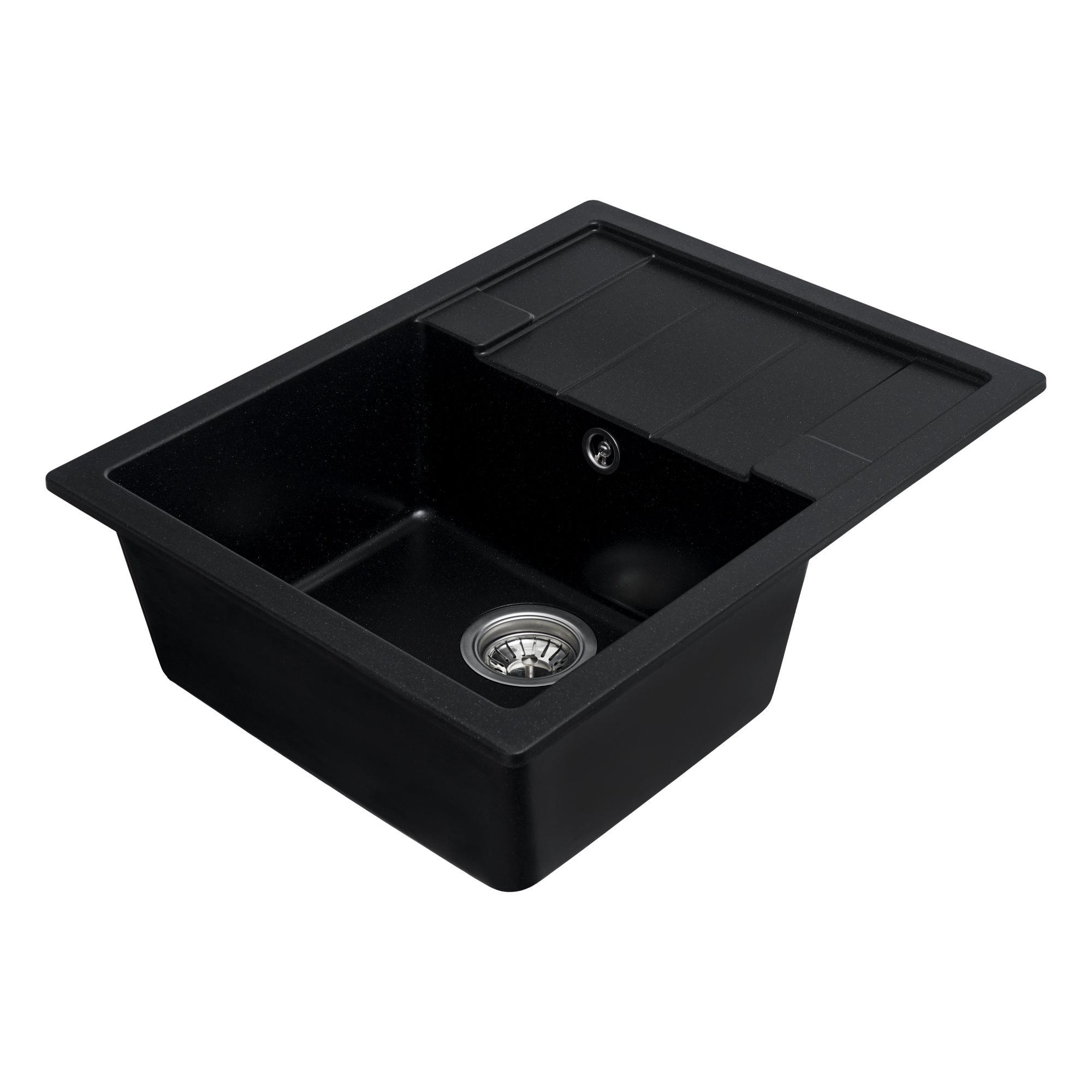 Мийка гранітна для кухні Valeso INTENSO 6550 матова Чорний металік - фото 3 Мийка гранітна для кухні Valeso INTENSO 6550 матова Чорний металік - фото 3