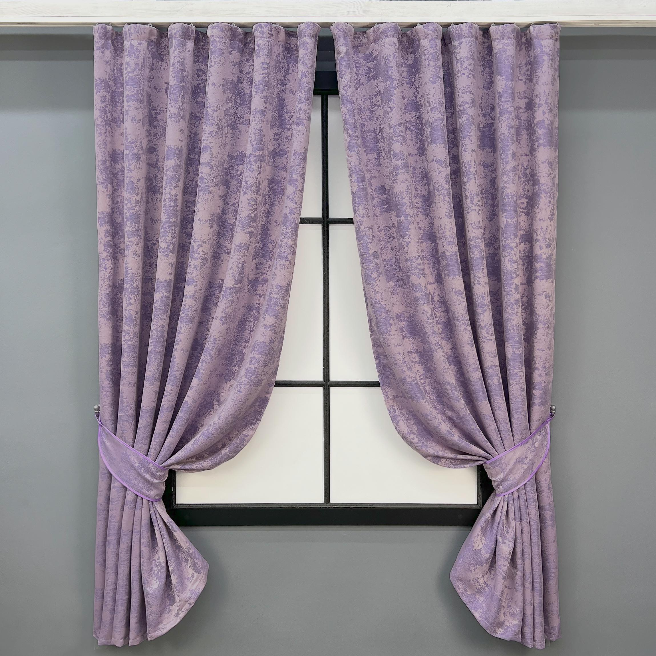 Комплект коротких штор VR-Textil Sultan YL №1764ш жаккард 130х170 см 2 шт. Сиреневый (35-0442)