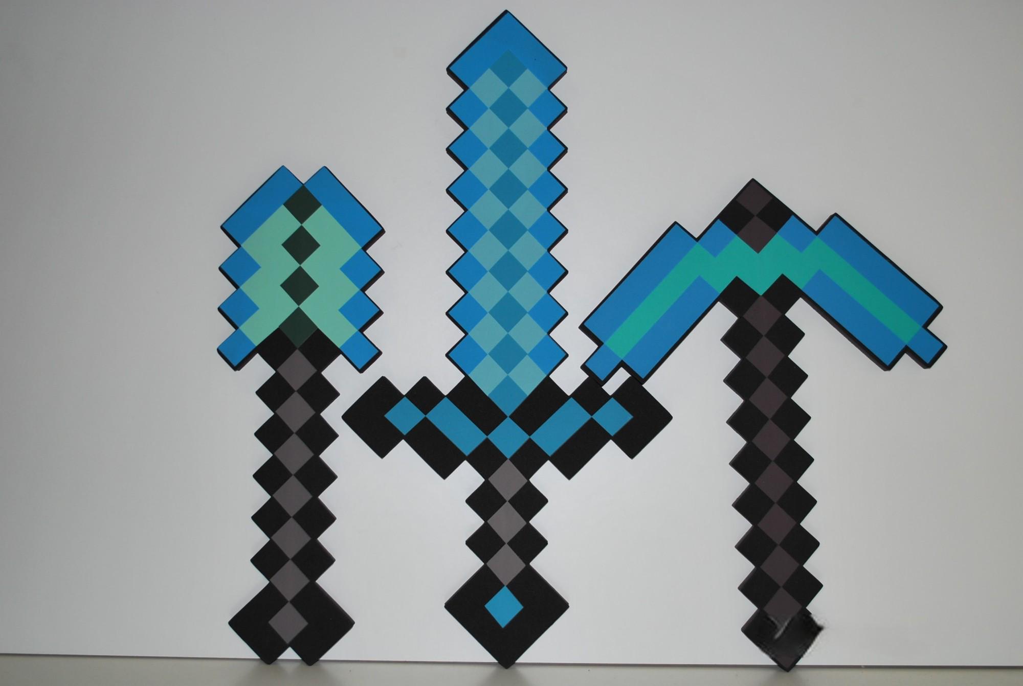 ᐉ Набор оружия Minecraft Алмазный меч/алмазная кирка/пистолет Зеленый ...