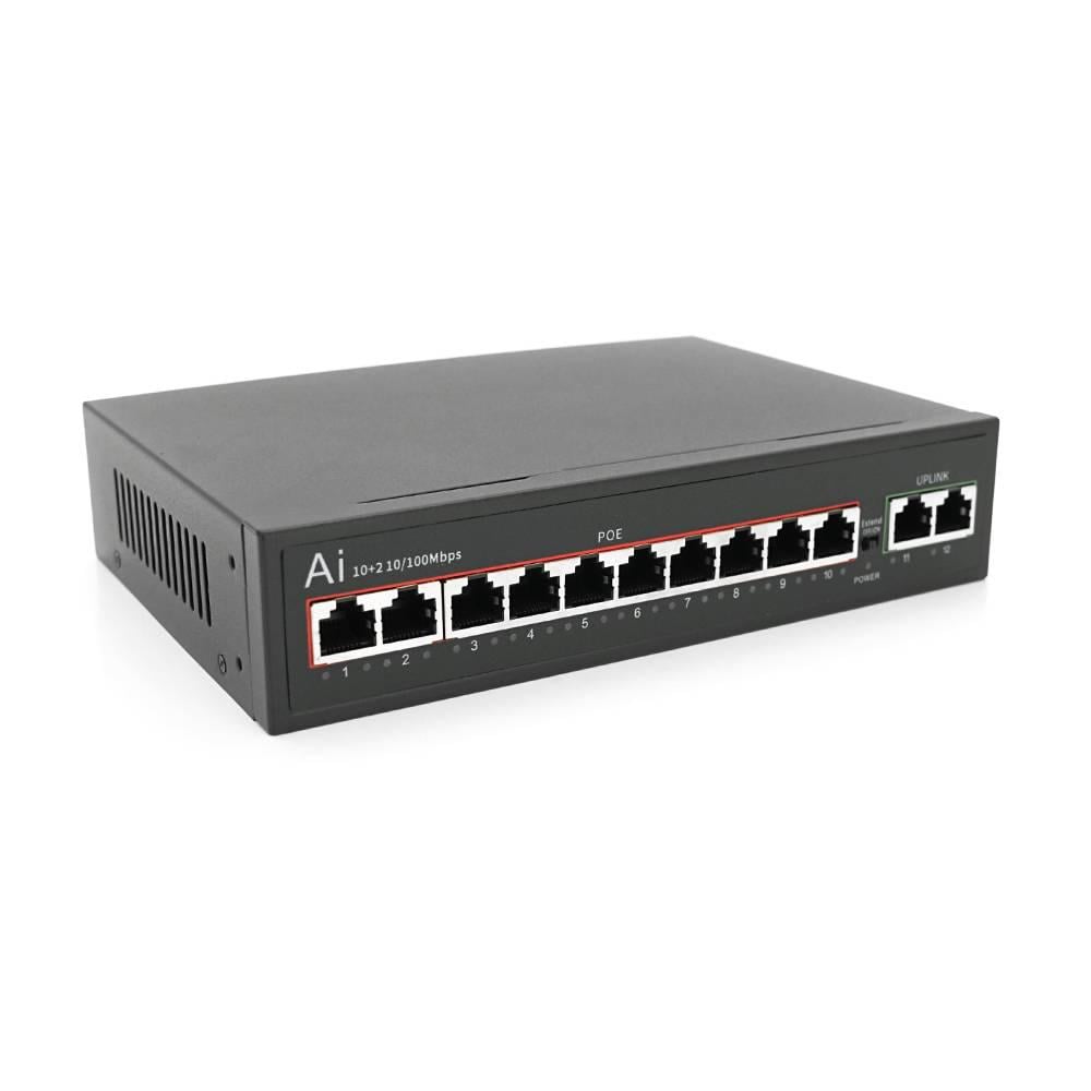 POE-комутатор Merlion 10 POE 10/100 + 2 RJ45 10/100 вбудований блок живлення 52V 2.5A POE-комутатор Merlion 10 POE 10/100 + 2 RJ45 10/100 вбудований блок живлення 52V 2.5A