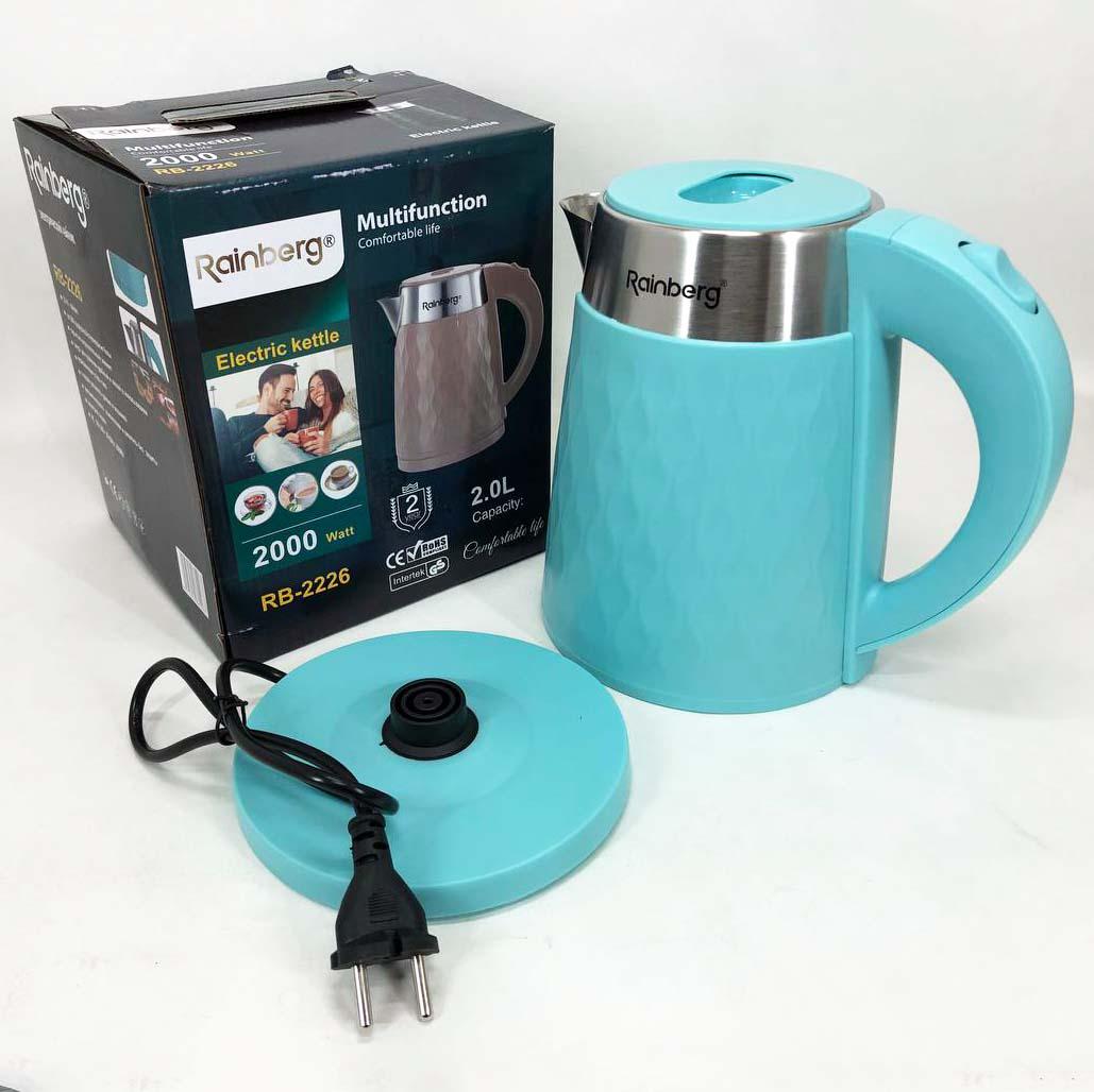 Електрочайник Rainberg RB-2226BR з нержавіючої сталі 2000 Вт 2 л Блакитний (322862) - фото 8 Електрочайник Rainberg RB-2226BR з нержавіючої сталі 2000 Вт 2 л Блакитний (322862) - фото 8