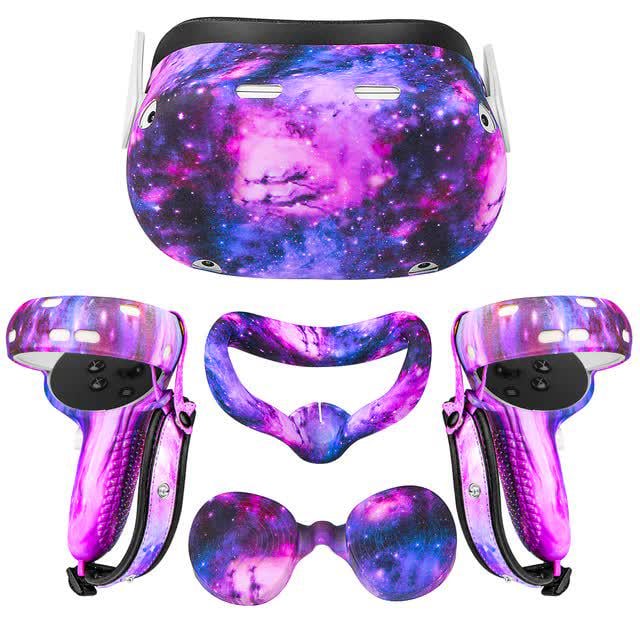 Набір захисту для Oculus Quest 2 дизайнерський силіконовий Light Purple (ACS-DSNZFQ2lprpl)