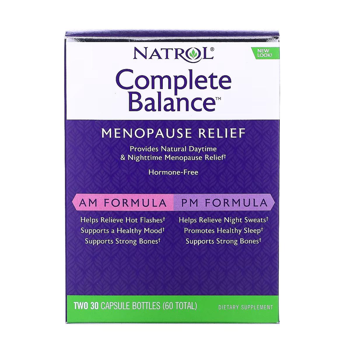 Комплекс повний для полегшення менопаузи Complete Balance Menopause Relief Natrol дві баночки по 30 капс. (5564)