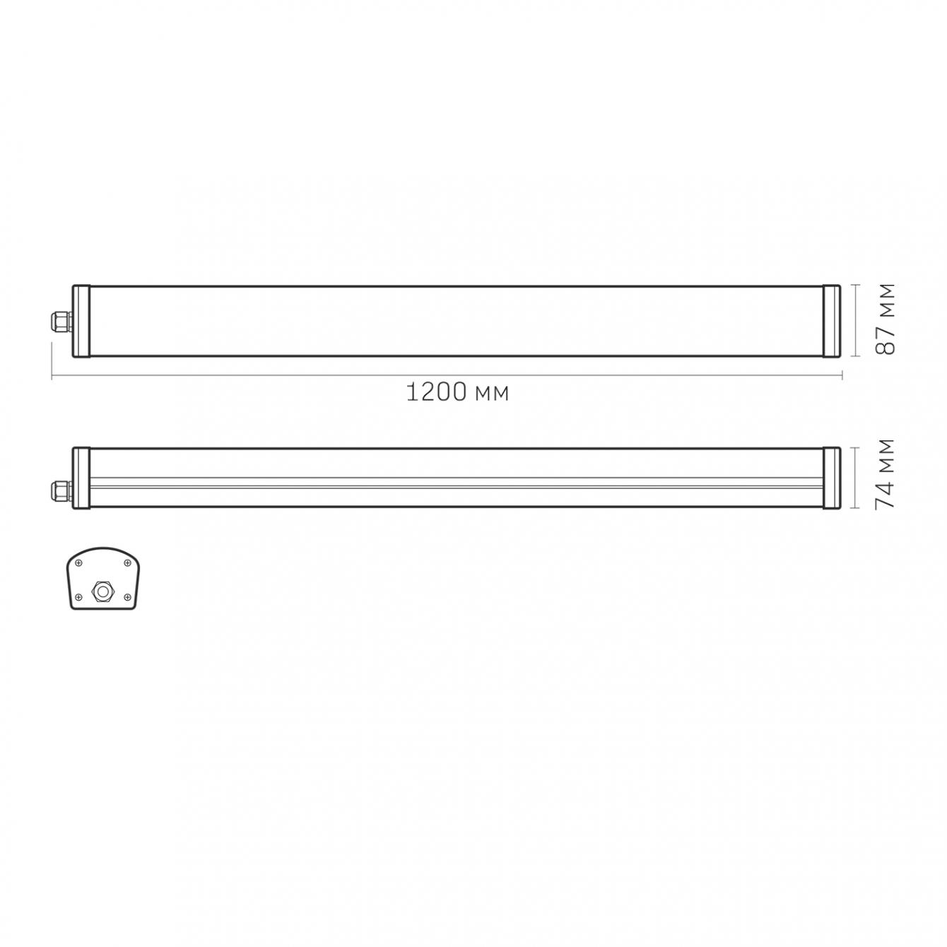 Лінійний світильник Videx IP65 48W 1,2 м 4000K (VLE-BNW-48124) - фото 4