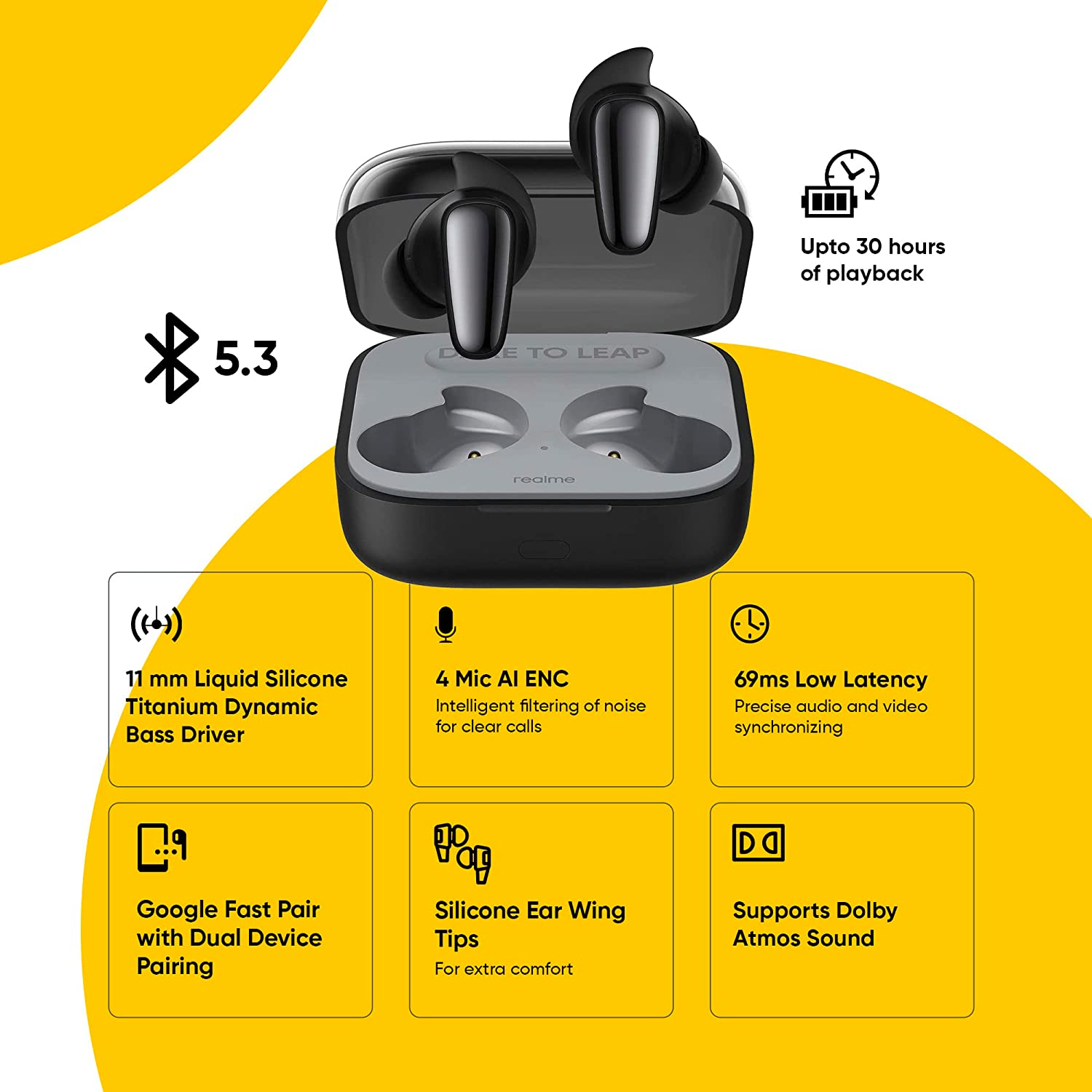 Навушники Realme Buds Air 3S Carbon Black - фото 4