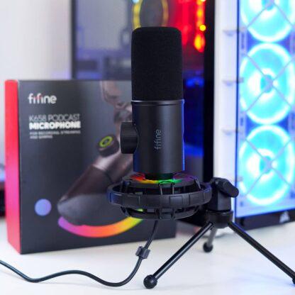 Мікрофон динамічний Fifine K658 USB c LED підсвічуванням і регулятором звуку - фото 5