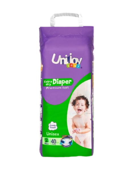 Подгузники UNIJOY Soft Diapers ультратонкие органические 40 шт. S 3-6 кг (DS40)