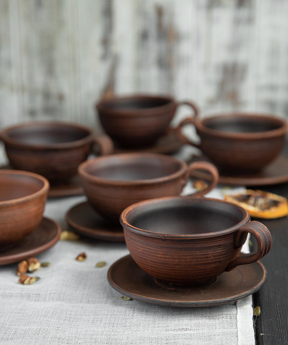 Набор чашек для кофе с блюдцами ручная работа 200 мл 12 пр. (1370-1372-6) - фото 3