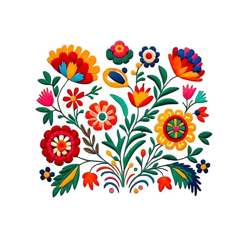 Термонаклейка для одежды с украинским орнаментом 20х18,5 см Разноцветный (3000003896)