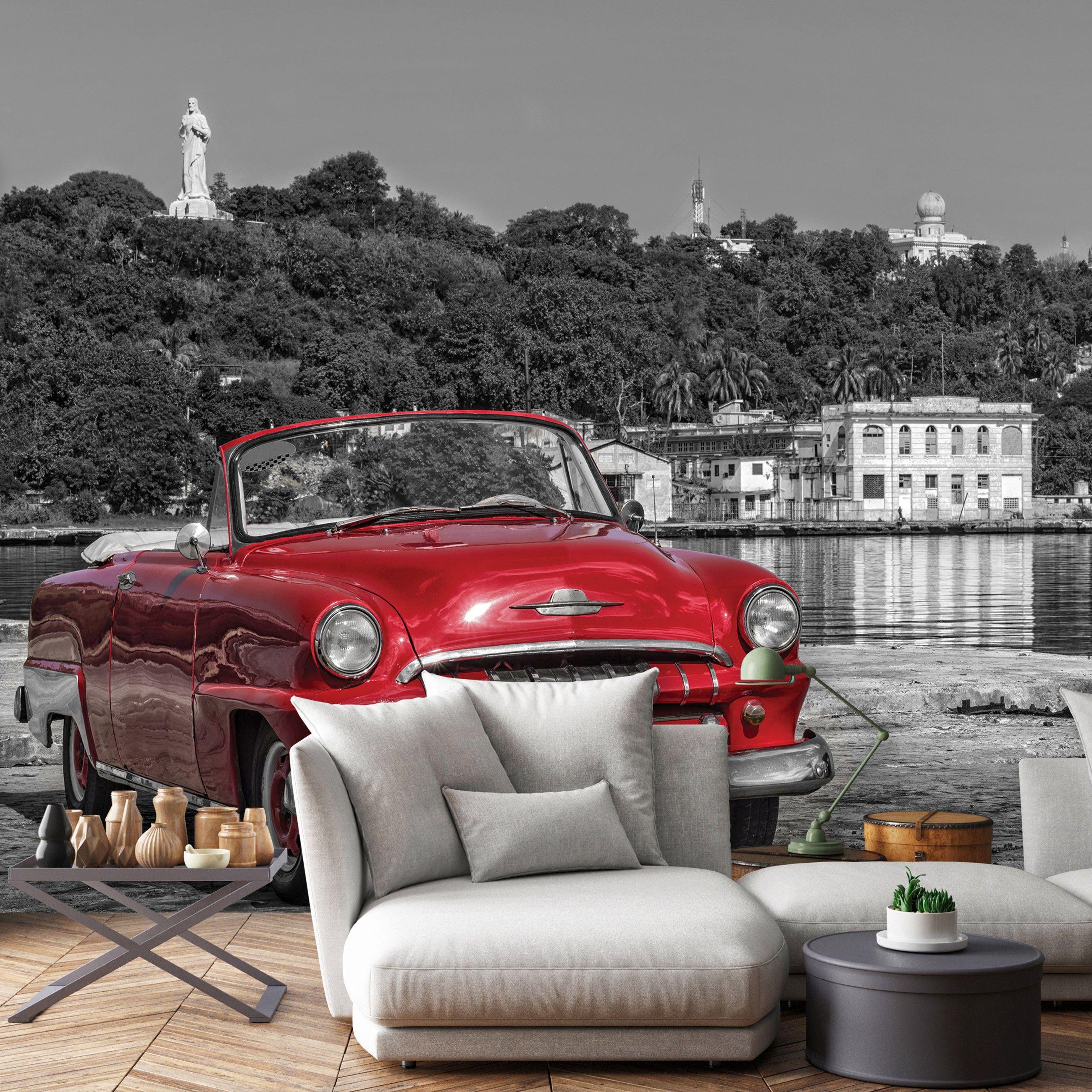 Фотошпалери флізелінові 3d старий червоний автомобіль з клеєм 254x184 см (11859V4) - фото 6 Фотошпалери флізелінові 3d старий червоний автомобіль з клеєм 254x184 см (11859V4) - фото 6