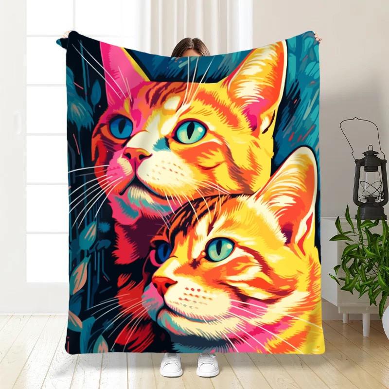 Плед-покрывало Коты плюш/велюр полуторное 160х200 см Разноцветный Плед-покрывало Коты плюш/велюр полуторное 160х200 см Разноцветный