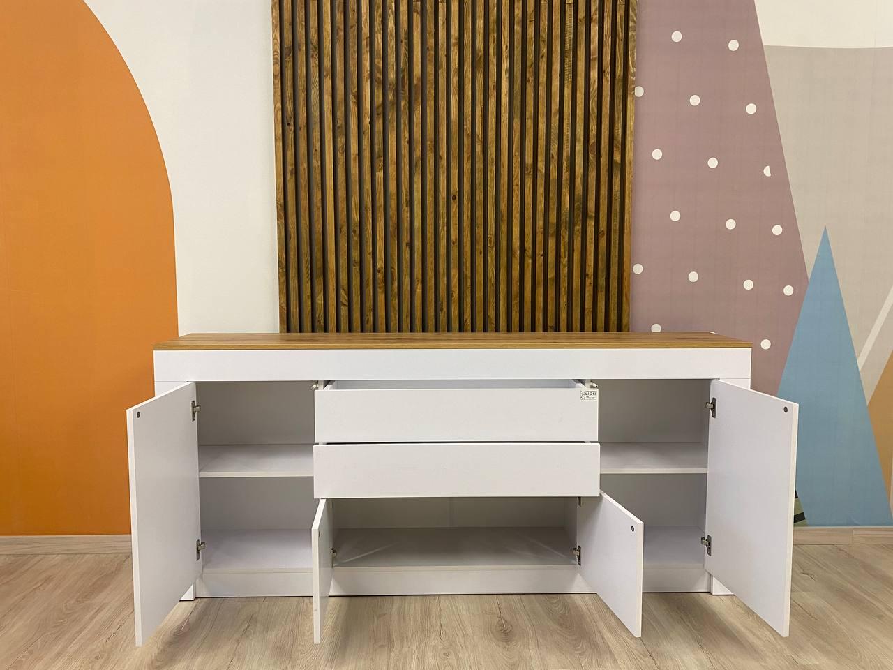 Комод з дверцятами та шухлядами без ручок Ларрі-2 1900x350x840 мм Білий/Дуб Аппалачі - фото 7