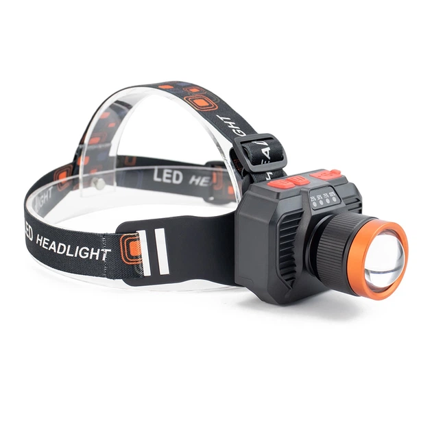 Фонарь налобный с желтым фильтром 622-TG 15Вт аккумуляторный Черный (GR-05577)