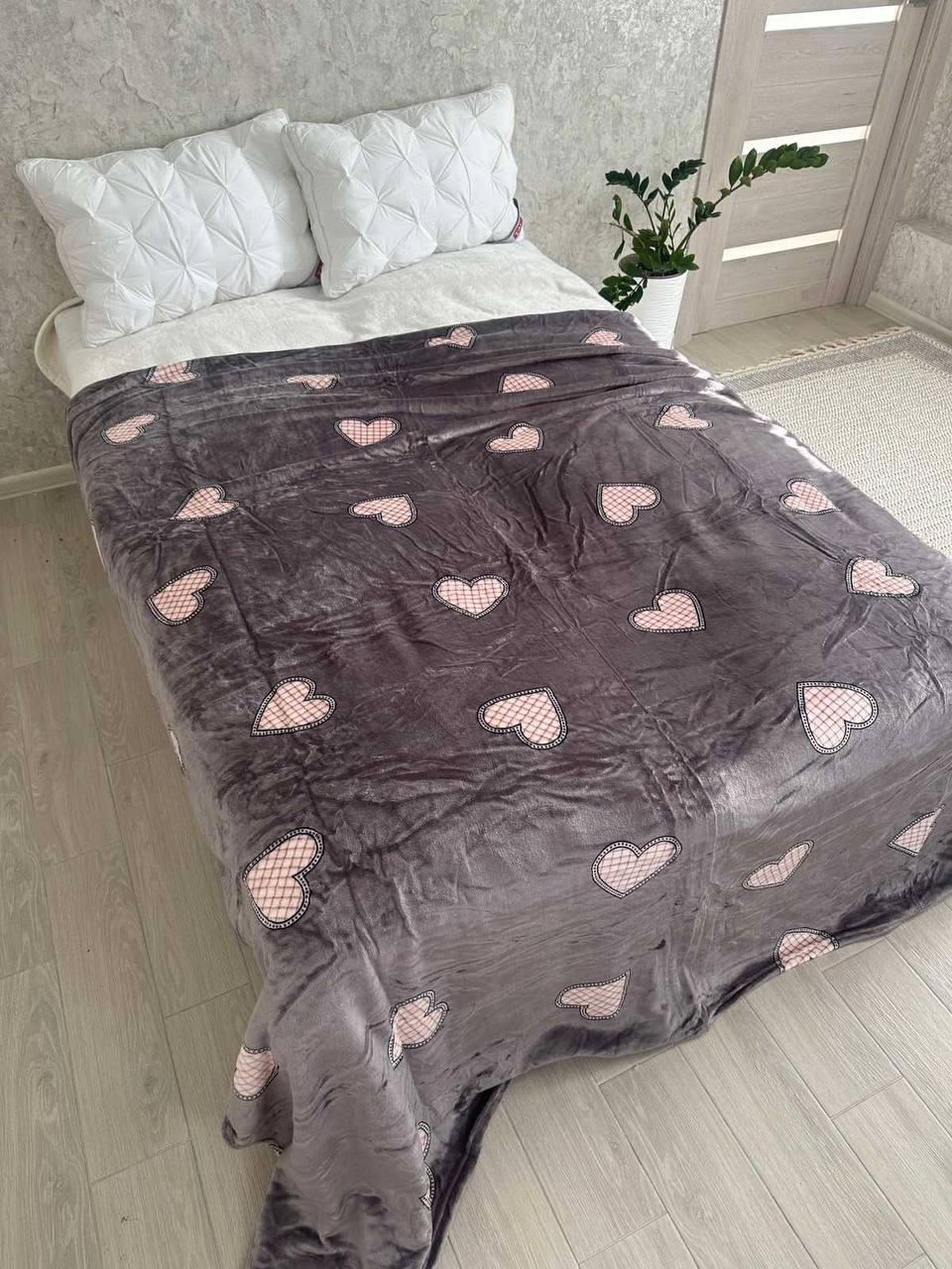 Плед велюровый евро 200x220 см Серый (Д-al-velurpl-003)