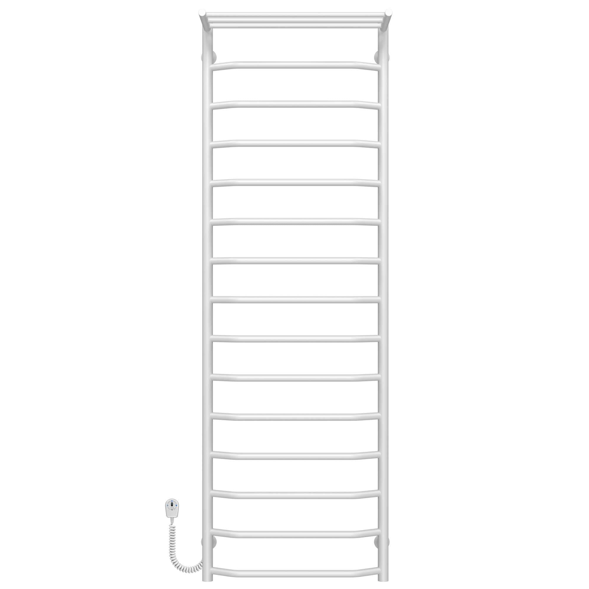 Полотенцесушитель электрический с полкой Deffi Трапеция П15 EF16 левое подключение нержавеющая сталь 500х1600 мм Белый (C.TP.160.50.15.EWL5)