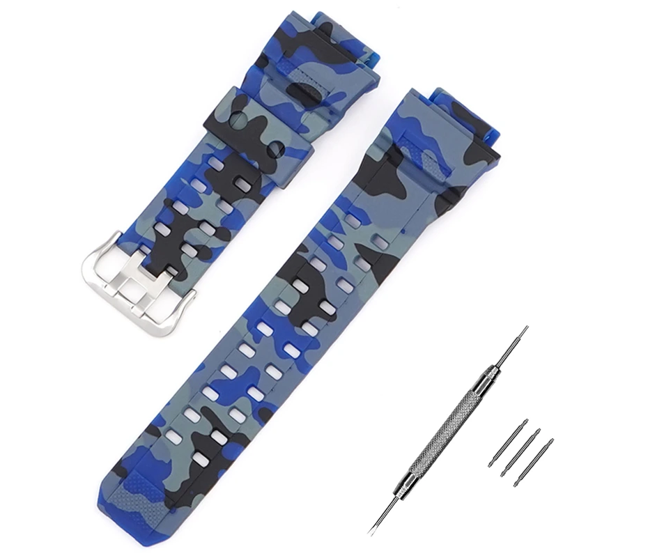 Ремінець для Casio G-Shock GW-9400/9300 Camo Blue SI (3935)