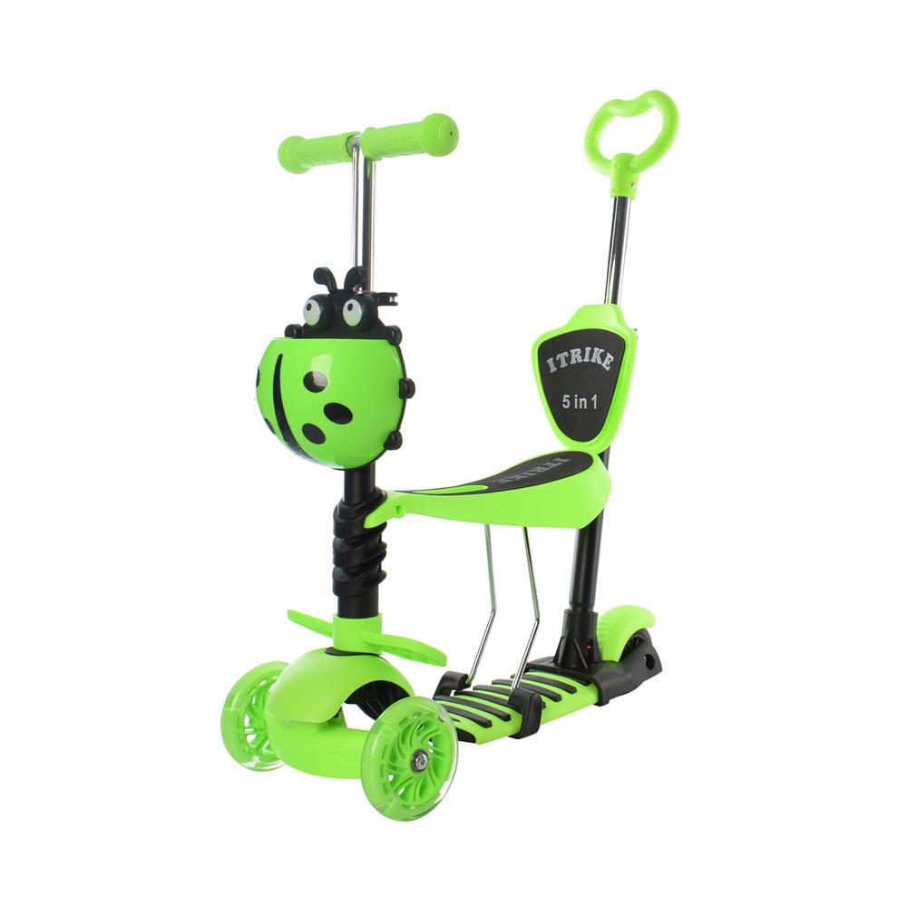 Самокат детский MAXI iTrike JR3-026-GR с родительской ручкой (31706)