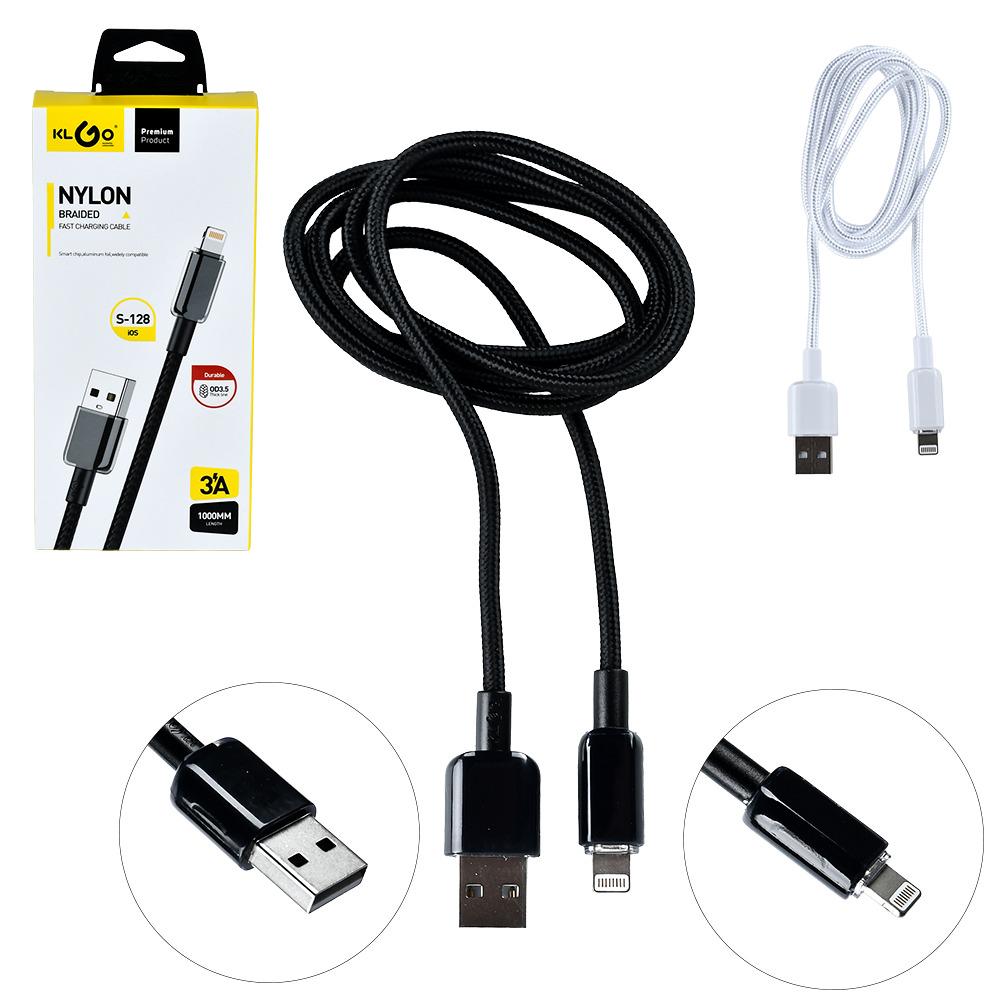 Кабель KLGO USB to Lightning 3 A 1 м (WL-1424) - фото 2 Кабель KLGO USB to Lightning 3 A 1 м (WL-1424) - фото 2